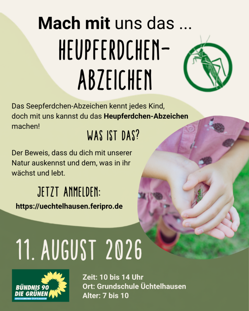 Heupferdchen Abzeichen Ferienspaß 11. August 2026